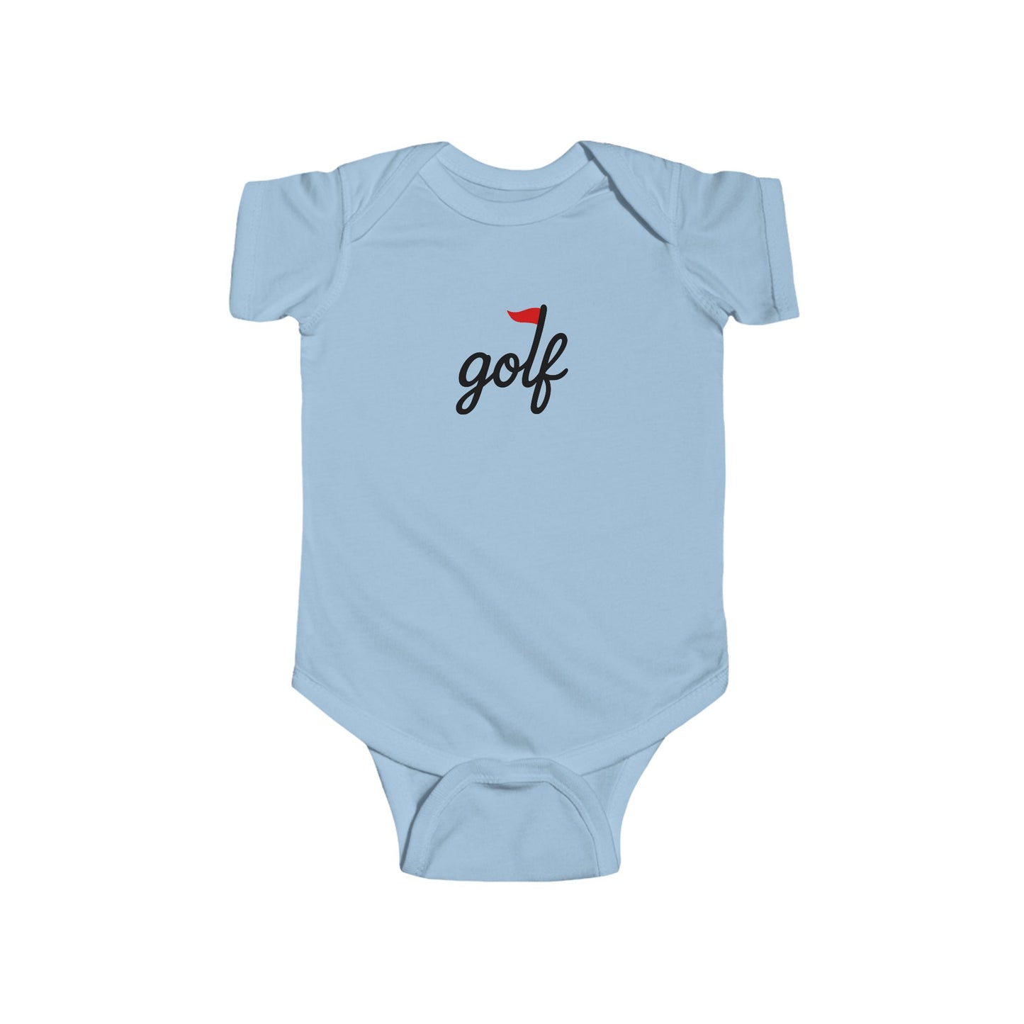 golf logo baby onesie - red