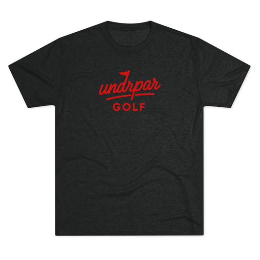 undrpar golf tri-blend tee - red