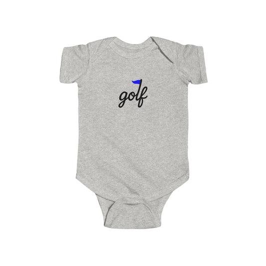 golf logo baby onesie - blue