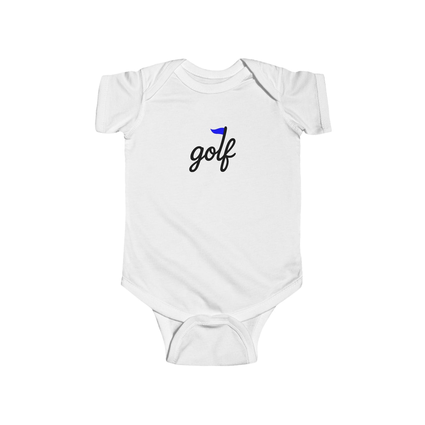 golf logo baby onesie - blue