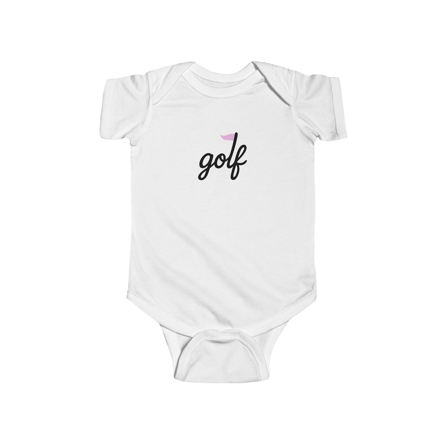 golf logo baby onesie - pink
