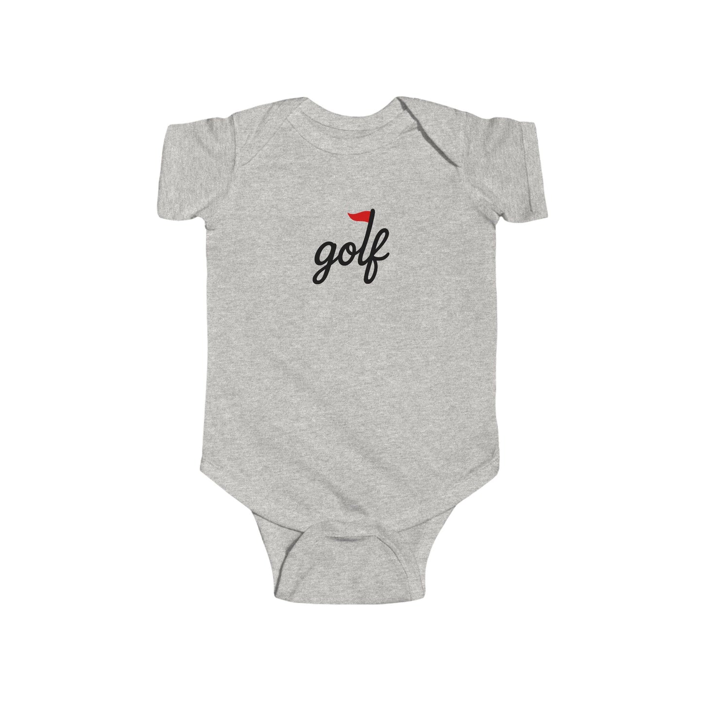 golf logo baby onesie - red