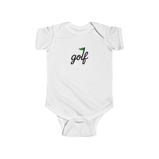 golf logo baby onesie - green