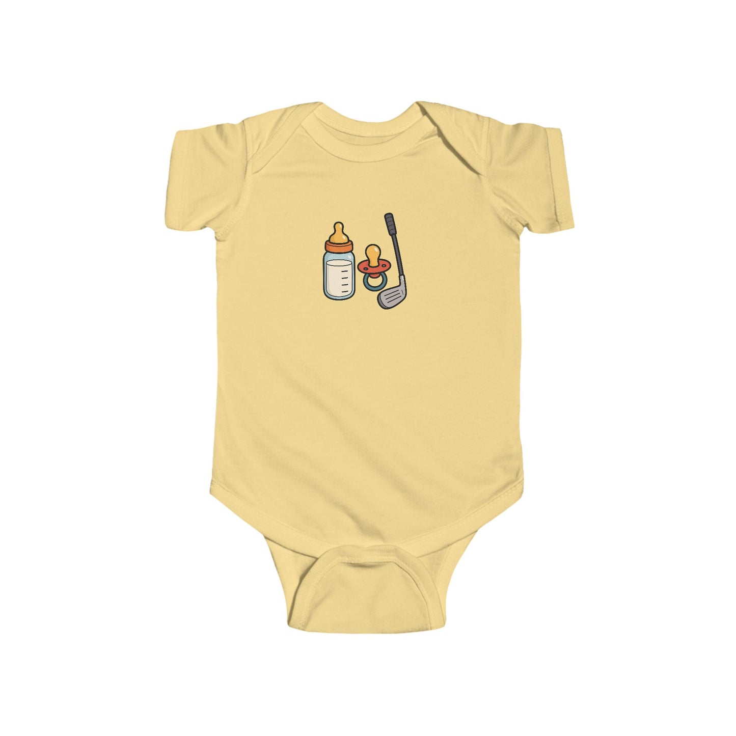 Milk, Pacifier, Golf Baby Onesie
