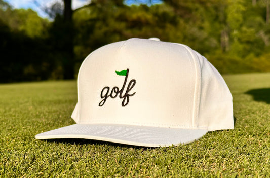 golf logo flat bill snapback - green